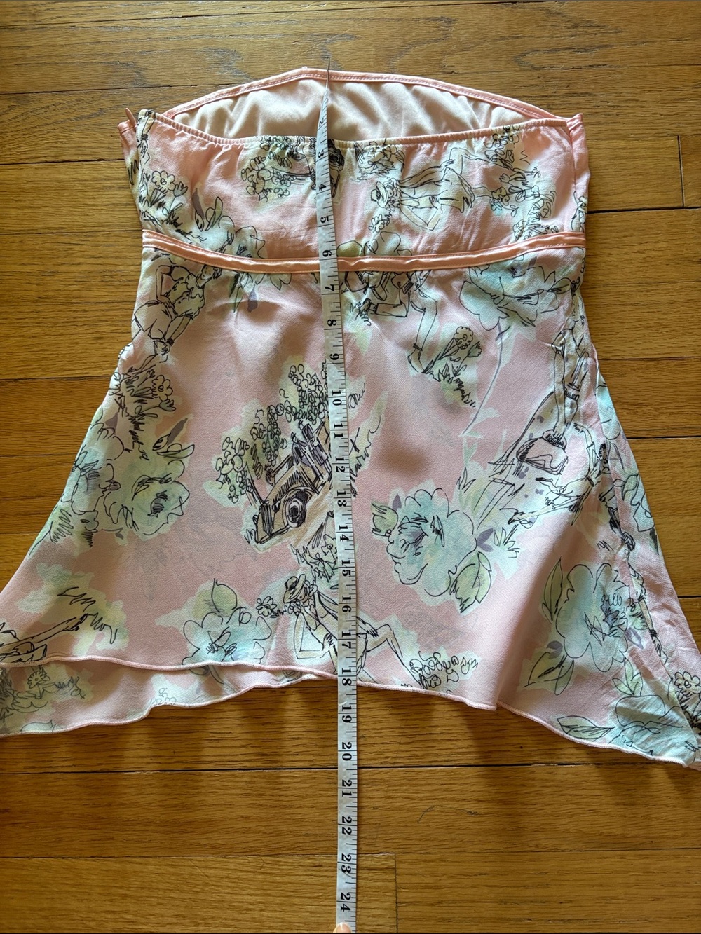 y2k Arden B pink handkerchief hem strapless going out top - Picture 4 of 7